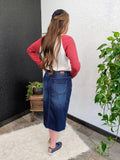 Frayed Hem Denim Skirt