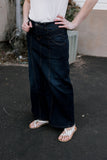 Dark Wash Maxi Denim Skirt