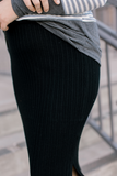 Ribbed Knit Maddie Skirt in Black-Final sale