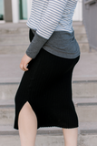 Ribbed Knit Maddie Skirt in Black-Final sale