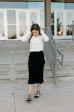 Ribbed Knit Maddie Skirt in Black-Final sale