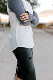 Long Sleeve Raglan Tee in Slate