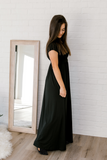 The Layla Dress in Ebony Black Available in Maxi and Midi