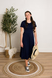 Ella in Navy midi Dress