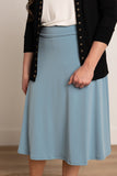 Dusty Blue Midi Skirt