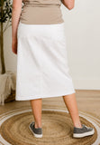 White Denim Skirt Calf Length