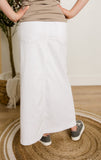 White Denim Maxi Skirt